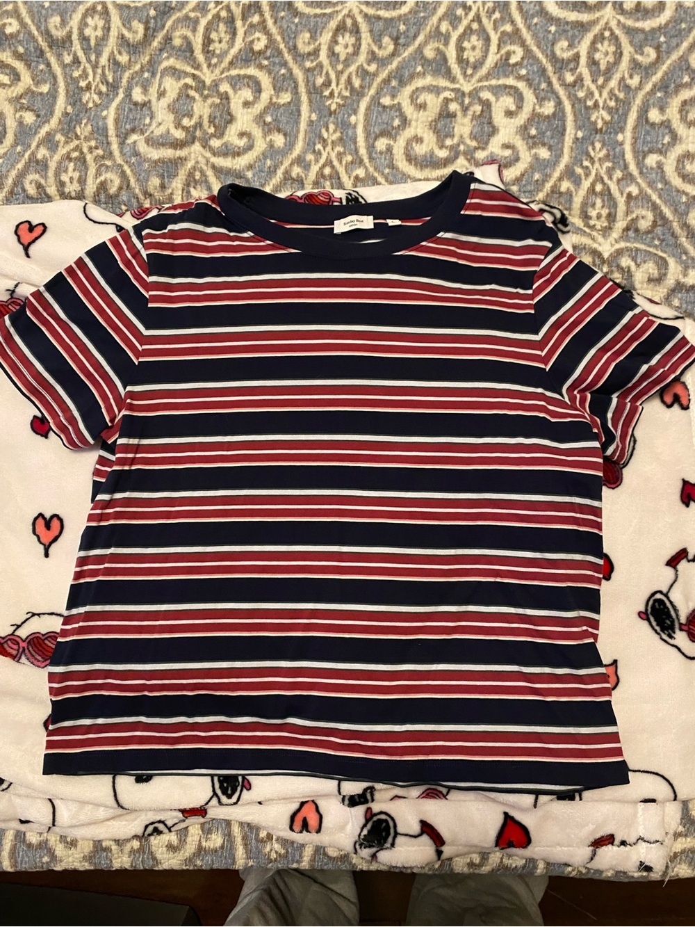 Sunday Best Striped Short Sleeve Tee in Navy, Red & White